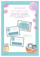 Vorschau - Stationenlernen - Kartei - Satzglieder mit Katze Luna (Subjekt und Prädikat) - Deckblatt