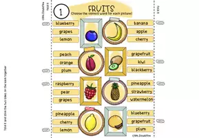 Vorschau - Arbeitsblätter - Fruits | Klammerkarten-Set | Lerntheke & Freiarbeit Englisch (Klasse 5–6) - Seite 1
