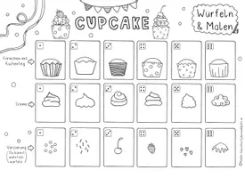 Vorschau - Spiele - Würfeln und Malen Cupcake, Kunst Zwischendrin - Seite 1