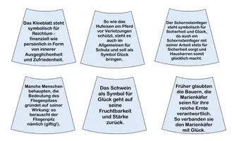 Vorschau - Mal- und Bastelvorlagen - Legekreis Glückssymbole - Tafelmaterial - Seite 1