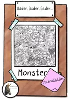 Vorschau - Mal- und Bastelvorlagen - Ausmalbilder Monster und Monsterparty - Deckblatt