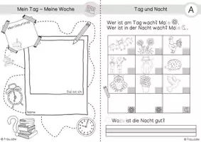 Vorschau - Arbeitsblätter - Kalender Tag und Woche Klasse 1/2 - Seite 1