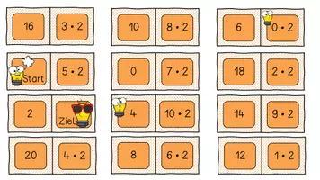 Vorschau - Spiele - Domino zum Einmaleins / alle Reihen 1x1 / nach Reihen - Seite 3