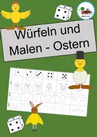 Vorschau - Arbeitsblätter - Würfeln und Malen - Ostern - Osterküken - Deckblatt