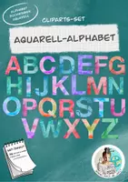 Vorschau - selbst erstellte Cliparts/Grafiken - Cliparts-Set Aquarell-Alphabet / Buchstaben - Deckblatt