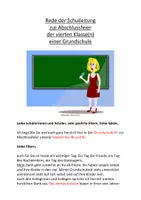 Vorschau - Anderer Materialtyp - Rede der Schulleitung zur Abschlussfeier der Grundschule - Deckblatt