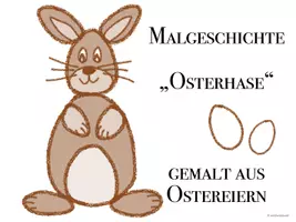 Vorschau - Mal- und Bastelvorlagen - Malgeschichte / rhythmisches Zeichnen “OSTERHASE“ (nur aus Ostereiern gemalt) (Querformat zum Einlaminieren; für Beamer, Smartboard, Tablet) - Ostern - Seite 1