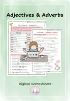 Vorschau - Arbeitsblätter - Digital Worksheets Adverbs Adjectives of Manner Grammar - Deckblatt