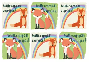 Vorschau - Poster - Grußkärtchen Willkommen zurück nach Distanzunterricht Fuchsklasse - Seite 1