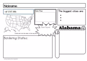 Vorschau - Arbeitsblätter - 50 US States Steckbriefe - Seite 1