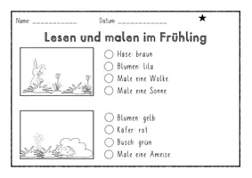 Vorschau - Arbeitsblätter - Lesen und malen im Frühling - Seite 2