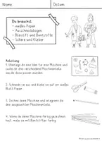 Vorschau - Arbeitsblätter - Maschinenkunst Kunst in der Grundschule Kunstidee Erfinden Zeichnen und Malen - Seite 1