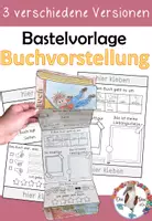 Vorschau - Arbeitsblätter - Buchvorstellung Bastelvorlage für die 1. und 2. Klasse - Deckblatt