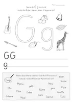 Vorschau - Arbeitsblätter - Buchstabe G/g - Arbeitsblatt - Deckblatt