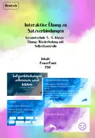 Vorschau - Interaktives Material - interaktive Übungen zu Satzverbindungen - Deckblatt