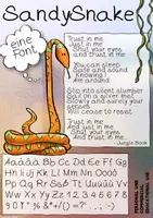 Vorschau - selbst erstellte Schriftarten - SandySnake - Schriftart / Schrift / Font - Deckblatt