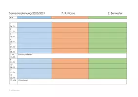 Vorschau - Lehrpläne/Lehrermaterial - Planung - Semesterplanungstabelle mit Vorlage und Beispiel - Seite 1