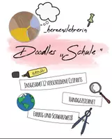 Vorschau - selbst erstellte Cliparts/Grafiken - Doodles "Schule" - Cliparts-Set - Deckblatt