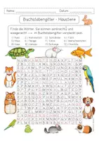 Vorschau - Arbeitsblätter - Buchstabengitter Haustiere Suchsel 2fach differenziert - Seite 2