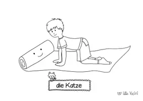 Vorschau - Mal- und Bastelvorlagen - Yoga Katze Ausmalbild - Seite 1