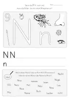 Vorschau - Arbeitsblätter - Buchstabe N/ n - Arbeitsblatt - Deckblatt
