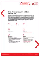 Vorschau - Stundenentwürfe - CFT Calliope mini Ablaufplan Erste Unterrichtsstunde - Deckblatt