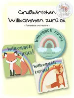 Vorschau - Poster - Grußkärtchen Willkommen zurück nach Distanzunterricht Fuchsklasse - Deckblatt