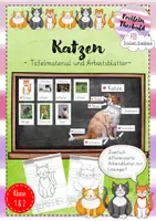 Vorschau - Arbeitsblätter - Katzen differenzierte Arbeitsblätter und Tafelmaterial Klasse1 und 2 - Deckblatt