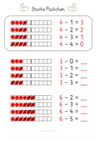 Vorschau - Arbeitsblätter - Starke Päckchen / Minus-Päckchen - Subtraktion ZR 10 - Mathematik Klasse 1 - Seite 2
