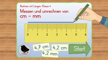 Vorschau - Unterrichtsreihen - interaktives PDF, Lernspiel: Messen und Rechnen mit Längen - Seite 1