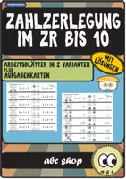 Vorschau - Arbeitsblätter - Zahlzerlegung bis 10: ABs und 62 Aufgabenkarten - Deckblatt
