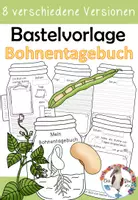 Vorschau - Arbeitsblätter - Die Bohne - Bohnentagebuch eine Bastelvorlage um das Wachstum zu Dokumentieren - Deckblatt