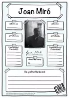 Vorschau - Unterrichtsreihen - Künstler Steckbrief Joan Miró - Deckblatt