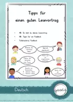 Vorschau - Arbeitsblätter - Lesevortrag üben - Deckblatt