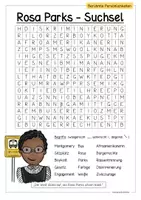 Vorschau - Arbeitsblätter - Rosa Parks - Suchsel (Berühmte Persönlichkeiten) - Deckblatt
