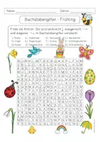 Vorschau - Arbeitsblätter - Buchstabengitter FRÜHLING Suchsel 2fach differenziert - Seite 1