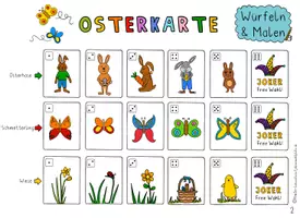 Vorschau - Spiele - Würfeln und Malen Osterkarten, Kunst Ostern, 1€ Spende für den Tierschutz - Seite 3