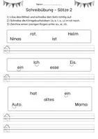Vorschau - Arbeitsblätter - Schreibübung Sätze - Seite 1