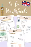 Vorschau - Arbeitsblätter - To Be - (positive, negative, questions & pronouns) Worksheets - Deckblatt