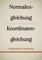 Vorschau - Präsentationen/Tafelbilder - Tafelbilder - Normalen- und Koordinatengleichung einer Ebene - Deckblatt
