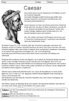 Vorschau - Arbeitsblätter - "Caesar" Arbeitsblatt und Steckbrief - Seite 1