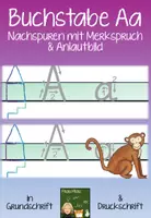 Vorschau - Arbeitsblätter - Buchstabe A nachspuren + Merkspruch - Deckblatt