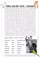 Vorschau - Arbeitsblätter - Peter und der Wolf - Suchsel - Deckblatt