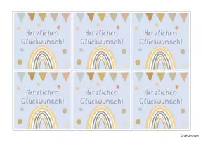 Vorschau - Mal- und Bastelvorlagen - Geburtstagsgrußkärtchen - Seite 3