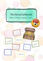 Vorschau - Stationenlernen - Rechenschatzkiste - Aufgaben zur schriftlichen Addition, Subtraktion, Multiplikation und Division - Deckblatt