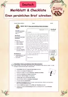 Vorschau - Merkblätter - Merkblatt & Checkliste: Einen persönlichen Brief schreiben - Deckblatt