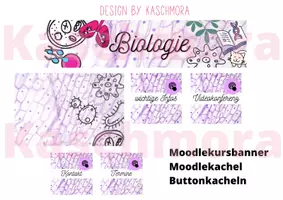 Vorschau - selbst erstellte Cliparts/Grafiken - Moodle Kurs Banner Set für Biologie - Seite 1