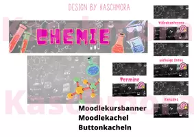 Vorschau - selbst erstellte Cliparts/Grafiken - Moodle Kurs Banner Set Chemie - Seite 1