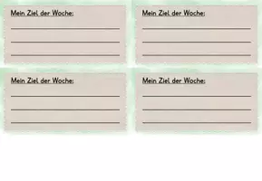 Vorschau - Merkblätter - Wochenziel - Vorlage zum Ausfüllen durch die SuS - Seite 3