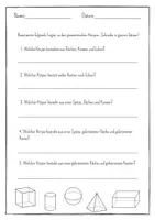 Vorschau - Arbeitsblätter - Geometrische Körper - Einführung /Wiederholung - Seite 3